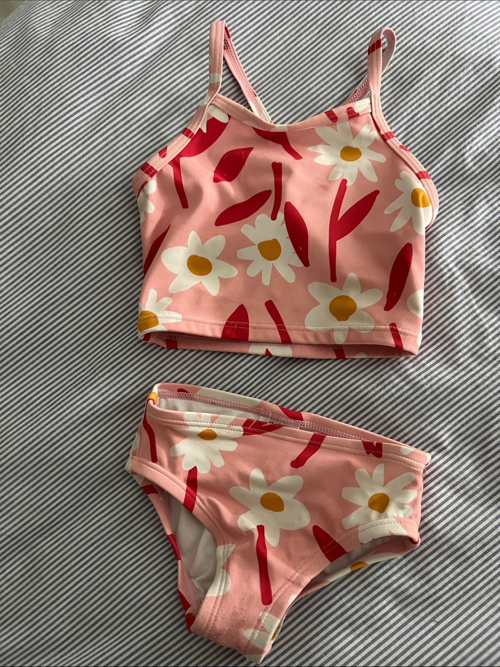Hanna Andersson Pink Daisy Two-Piece Swimsuit 2t